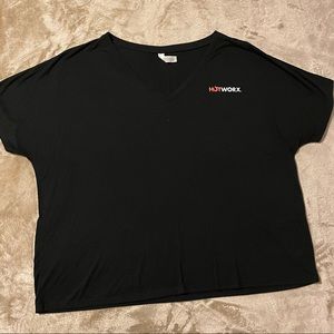 HOTWORX Slouchy V-Neck Tee Black 2XL